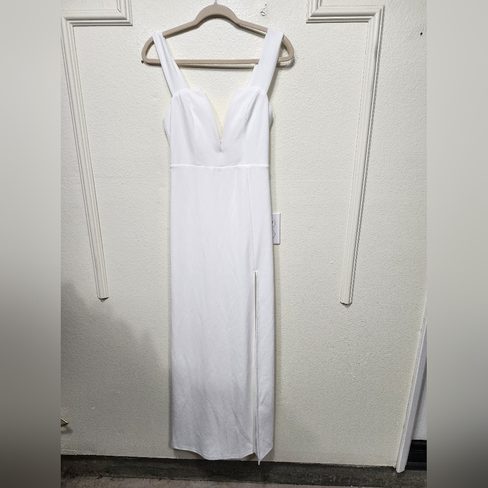 Lulus Daring Elegance White Sleeveless Mermaid Maxi Dress M Wedding Party Bridal - Picture 7 of 12